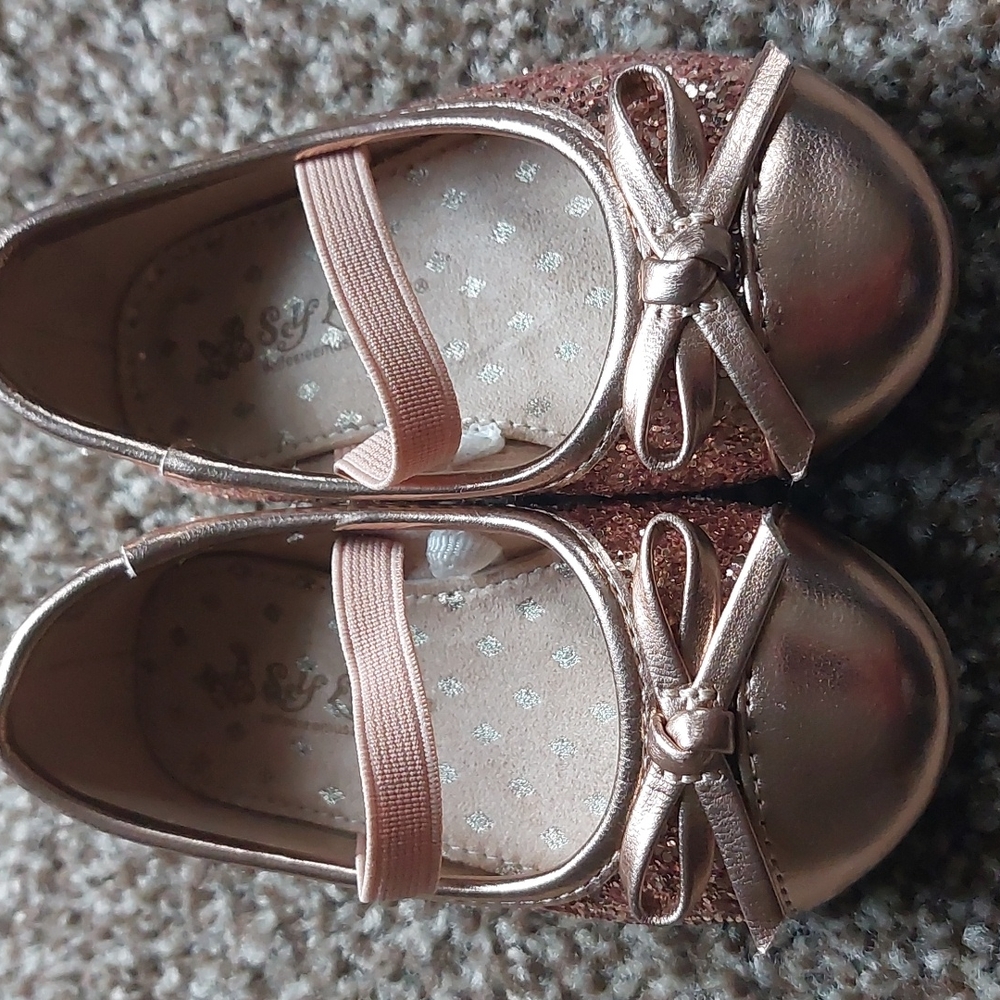 Shiny Rose Gold Self Esteem Flats